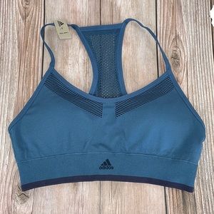 Adidas Seamless Low-Impact Sports Bra Blue -L